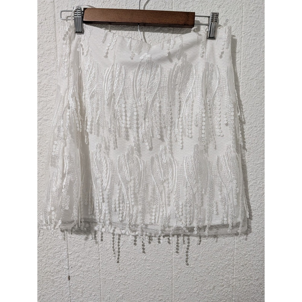 Lulus White embellished skirt Dancing in a Dream Small L